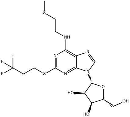 (2R, 3S, 4R, 5R) - 2 (hidroximetílico) - 5 (6 ((2 (Methylthio) de etilo)) - 2 ((3,3,3-trifluoropropyl) tio) - estructura amino de 9H-purin-9-yl) tetrahydrofuran-3,4-diol