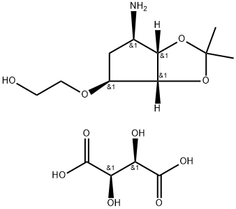 ((3aR, 4S, 6R, 6aS) - 6-amino-2,2-dimethyltetrahydro-3aH-cyclopenta [d] [1,3] dioxol-4-yloxy) estructura ácida de L-tataric del etanol 2
